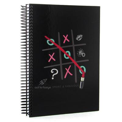 Mikro Sert Kapak Sp Defter 17X24cm 120 Yp Çizgili Black Smart