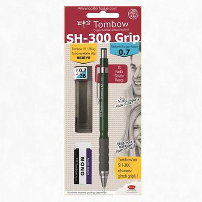 Tombow Sh-300 Grip Versatil Basmalı Kalem Set 0,7 Koyu Yeşil