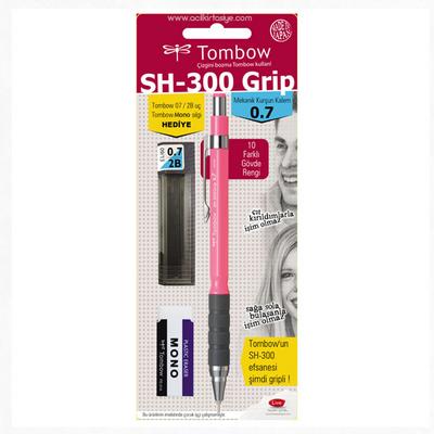 Tombow Sh-300 Grip Versatil Basmalı Kalem Set 0,7 Pembe