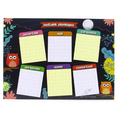 Notyaz Bh-3723 Başarı Haftalık Planlayıcı Yapışkanlı Kağıt Owl