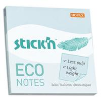 Hopax Stıck'n Eco Notes Yapışkanlı Not Kağıdı 76X76mm Pastel Turkuaz