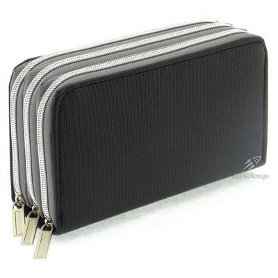 Mikro 3006 Üç Gözlü Lastikli Kalem Çantası Siyah Gri