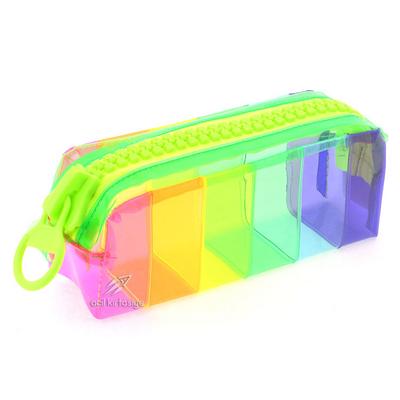 Taros 4909 Büyük Boy Silikon Zipper Gökkuşağı Kalemlik Yeşil