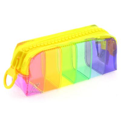 Taros 4909 Büyük Boy Silikon Zipper Gökkuşağı Kalemlik Sarı