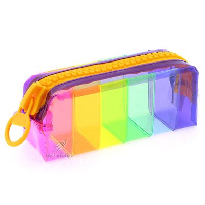 Taros 4909 Büyük Boy Silikon Zipper Gökkuşağı Kalemlik Turuncu