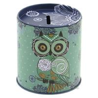 Taros 4068 Metal Açılabilir Kumbara Owl Green