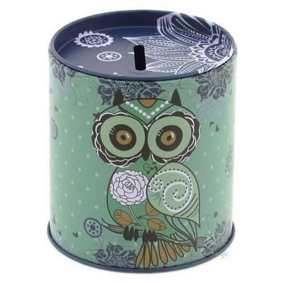 Taros 4068 Metal Açılabilir Kumbara Owl Green