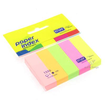 Kraf 1550 Yapışkanlı İndex Kağıdı 15X50mm 5X100 Yaprak