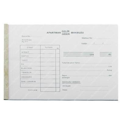 Ulaş Apartman Gelir Gider Aidat Makbuzu Otocopili (1 Asıl 1 Kopya)