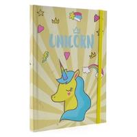 Liz Ofs129 Lastikli Defter 14X20cm Çizgili Unicorn Yellow