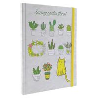 Liz Ofs129 Lastikli Defter 14X20cm Kareli Cactus Floral
