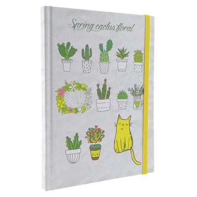 Liz Ofs129 Lastikli Defter 14X20cm Kareli Cactus Floral