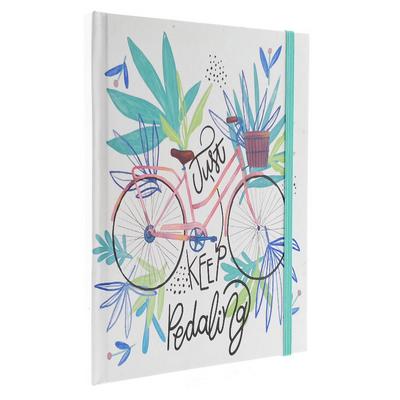 Liz Ofs129 Lastikli Defter 14X20cm Kareli Just Keep Pedaling