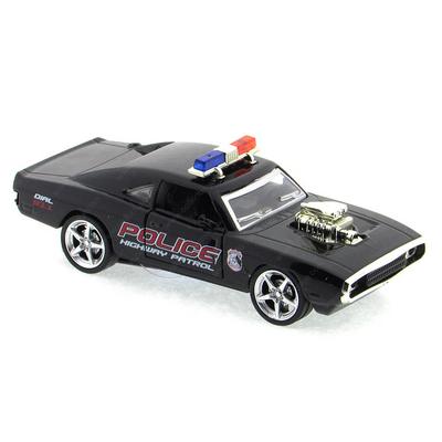 Metal Çek Bırak Araba Fy5078p-12D Amerikan Polis Işıklı Siyah