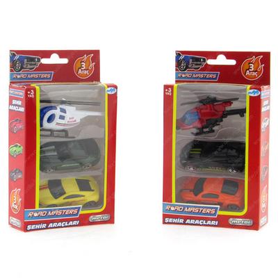 Road Masters Metal Araba Şehir Araçları 3'Lü