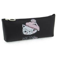 Taros 4081 Silikon Kalem Çantası Cats Siyah