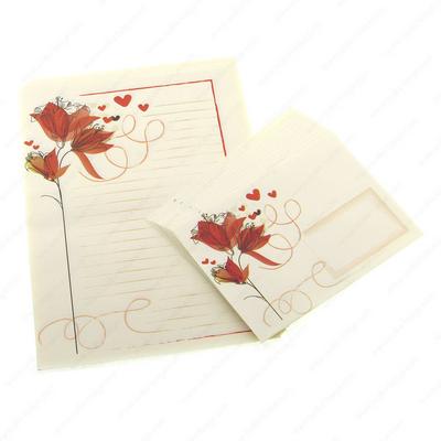 Ivory Mektup Kağıdı Zarf Set 10'Lu Red