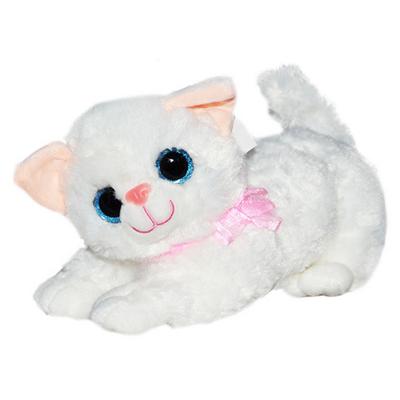 Peluş Kedi Cn-704 Sesli 30Cm Beyaz