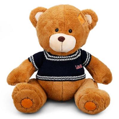 Peluş Oturan Ayı Kazaklı 42Cm Kahverengi