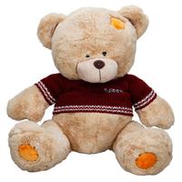 Peluş Oturan Ayı Kazaklı 42Cm Krem