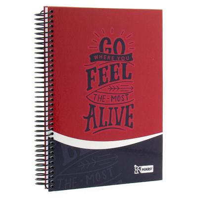 Mikro Sert Kapak Spiralli Defter 17X24cm 120 Yaprak Çizgili Alive