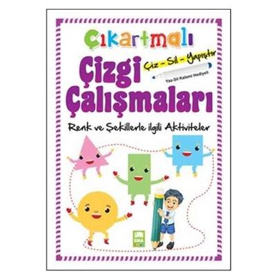 Çıkartmalı Yaz Sil Çizgi Çalışmaları Renk Ve Şekillerle İlgili Aktiviteler