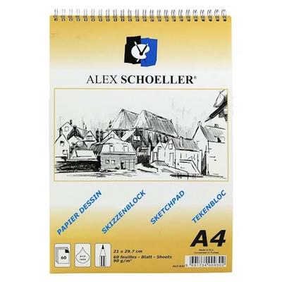Alex Schoeller Spiralli Eskiz Defteri 90Gr A4 Boy 60 Yaprak