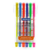Pensan My King Neon Jel Tükenmez Kalem 6'Lı Paket