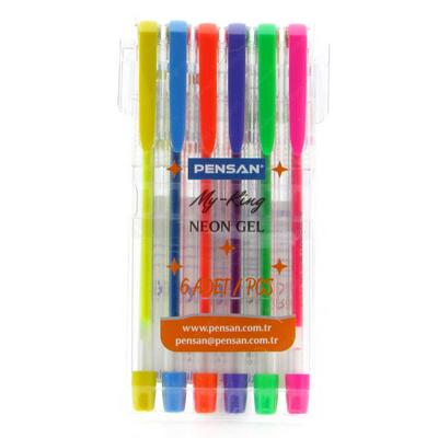 Pensan My King Neon Jel Tükenmez Kalem 6'Lı Paket