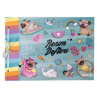 Uni Note Ribbon 24X32 Kurdeleli Resim Defteri 25 Yaprak Dogs