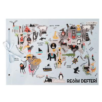 Uni Note Ribbon 24X32 Kurdeleli Resim Defteri 25 Yaprak World