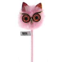 Taros 4137 Tükenmez Kalem Ponponlu Baykuş Pembe