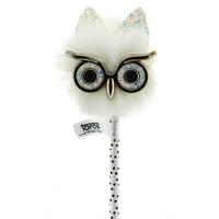 Taros 4137 Tükenmez Kalem Ponponlu Baykuş Beyaz