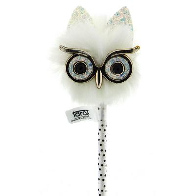 Taros 4137 Tükenmez Kalem Ponponlu Baykuş Beyaz