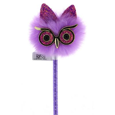 Taros 4137 Tükenmez Kalem Ponponlu Baykuş Mor