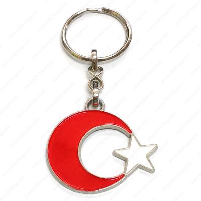 K-Gift Anahtarlık Gümüş Renkte Ay Yıldız