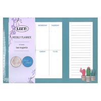 Liz Tkv02 Mıknatıslı Haftalık Planlayıcı Kaktüsler Mavi