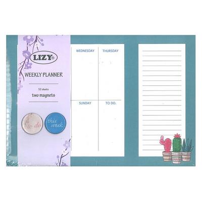Liz Tkv02 Mıknatıslı Haftalık Planlayıcı Kaktüsler Mavi
