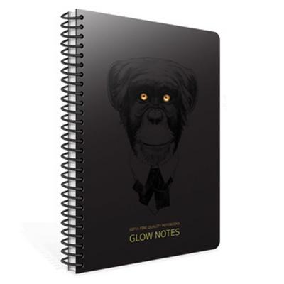 Gıpta Glow Notes Spiralli Defter A4 Büyük 80 Yaprak Kareli Monkey