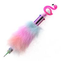 Mikro 5314B Peluş Tükenmez Kalem Flamingo 6 Renk Tek Kalemde