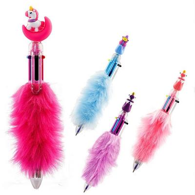 Mikro 5314A Peluş Tükenmez Kalem Unicorn 6 Renk Tek Kalemde