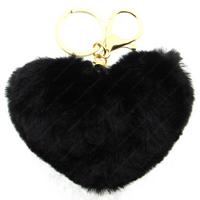 Motto 7354 Peluş Kalp Anahtarlık Siyah