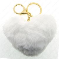 Motto 7354 Peluş Kalp Anahtarlık Beyaz