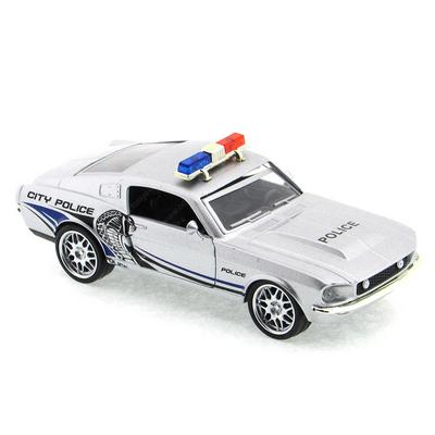 Metal Çek Bırak Araba Fy5078p-12D Amerikan Polis Işıklı Gri