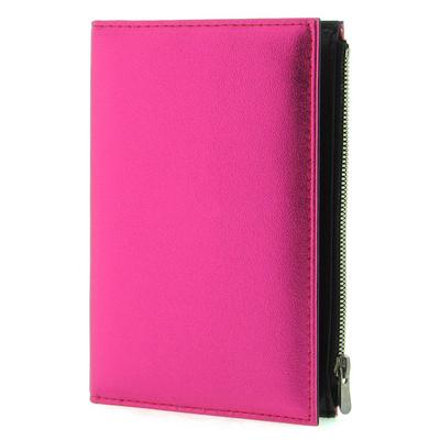 Liz Aynfrd Metalik Kapaklı Fermuar Bölmeli Defter 15X22 Çizgili Pembe