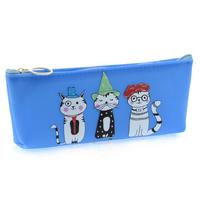 Taros 4081 Silikon Kalem Çantası Cats Mavi