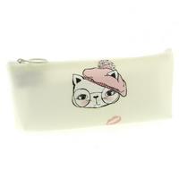 Taros 4081 Silikon Kalem Çantası Cats Beyaz