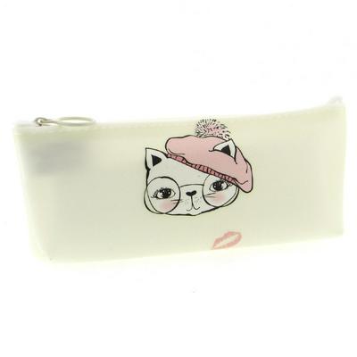 Taros 4081 Silikon Kalem Çantası Cats Beyaz