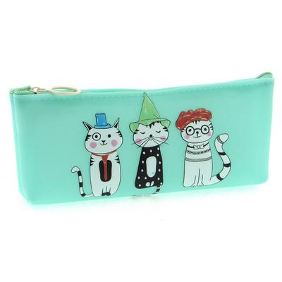 Taros 4081 Silikon Kalem Çantası Cats Turkuaz