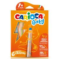 Carioca Baby 42817 Jumbo Bebek Kuru Boyası 6 Renk Kalemtıraş Hediyeli